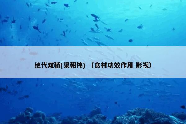 绝代双骄(梁朝伟)怎么理解？绝代双骄(梁朝伟)属于（食材功效作用和影视）