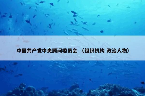 中国共产党中央顾问委员会怎么理解？中国共产党中央顾问委员会属于（组织机构和政治人物）