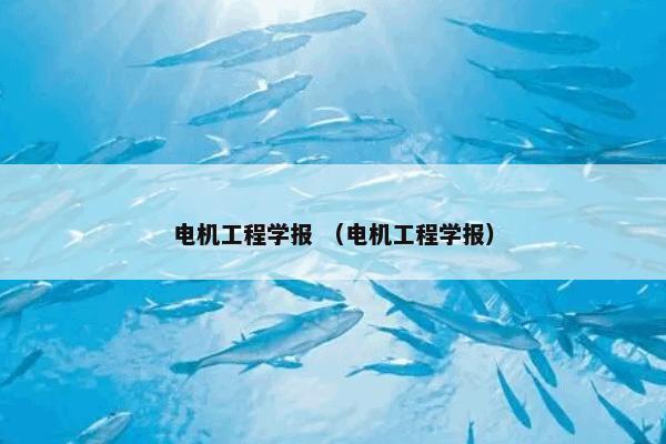 电机工程学报怎么理解？有关电机工程学报解说