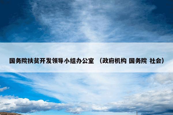 国务院扶贫开发领导小组办公室 （政府机构 国务院 社会）