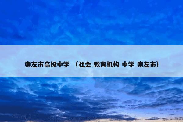 崇左市高级中学是什么？有关崇左市高级中学一起来了解