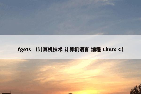 fgets是什么意思？fgets属于（计算机技术和计算机语言和编程和Linux和C）