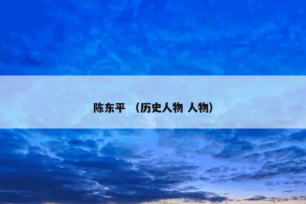 陈东平怎么理解？陈东平属于（历史人物和人物）